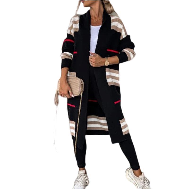 Women's Long Striped Oversized Loose Sleeve Knitwear