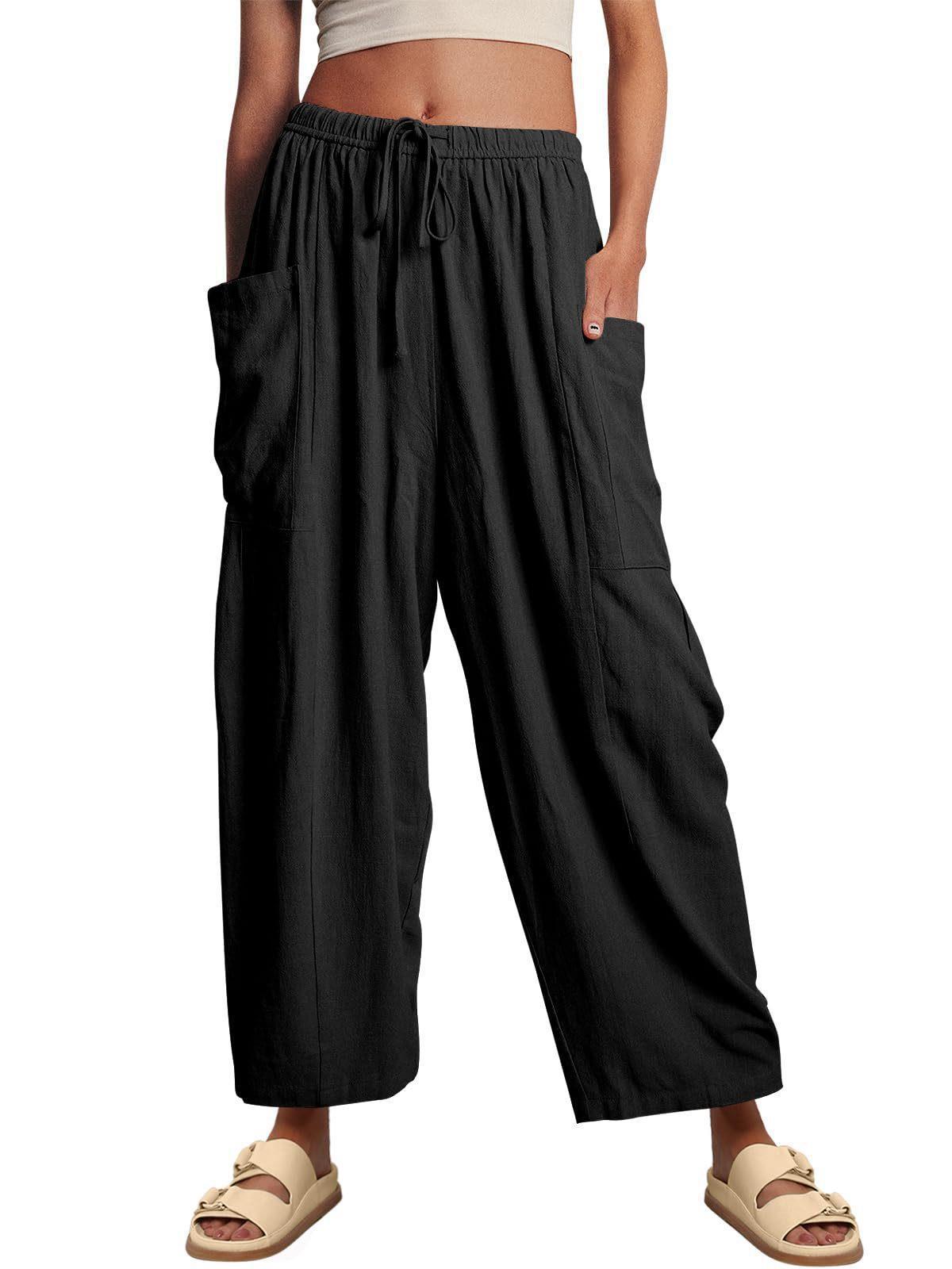 Women's Waist Pleated High Wide Leg Loose Casual Pants