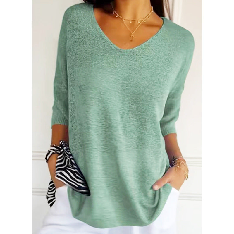 Women's Casual Basic Style Slimming Solid Color Knitwear