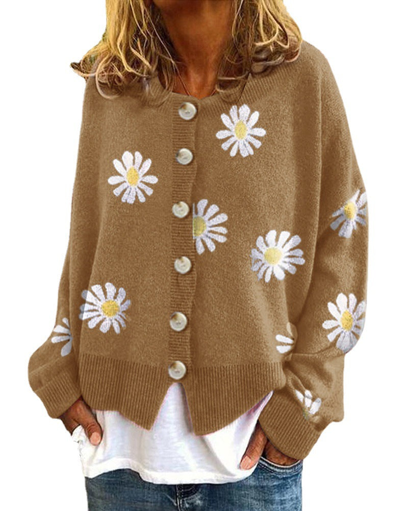 Charming Versatile Women's Small Embroidered Knitted Cardigans