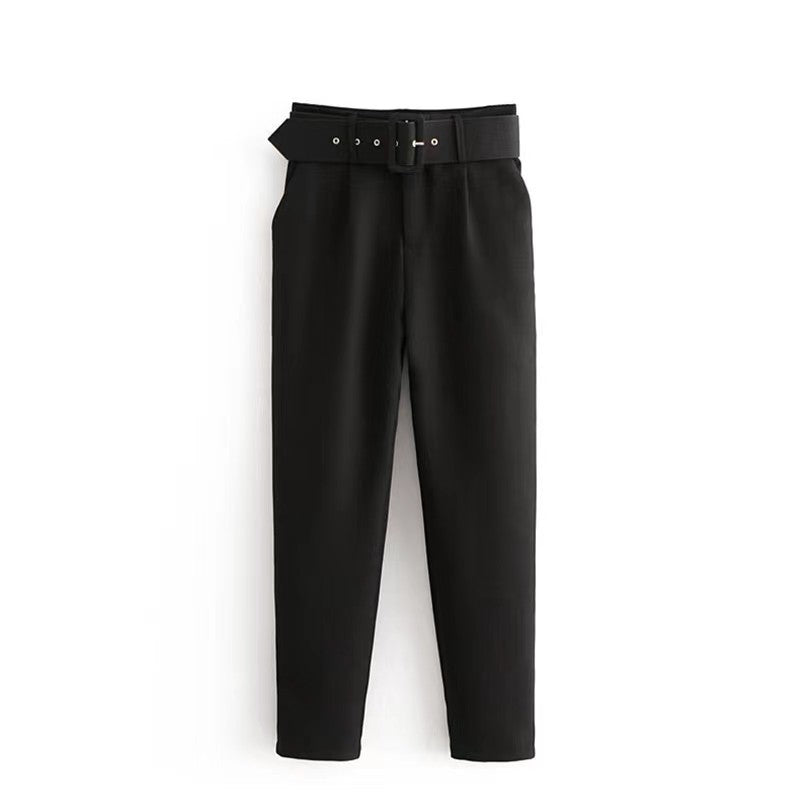 Pantalon décontracté micro élastique coupe slim flatteur