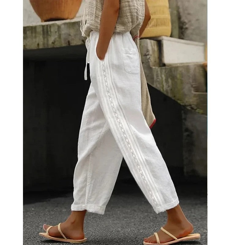 Women's Casual Elegant Cotton And Linen Commuter Pants