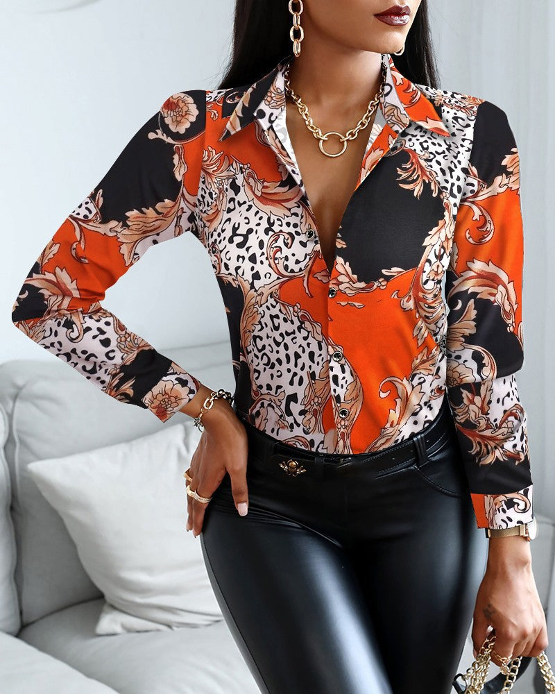 Unique Long Sleeve Retro Style Shirt Blouses