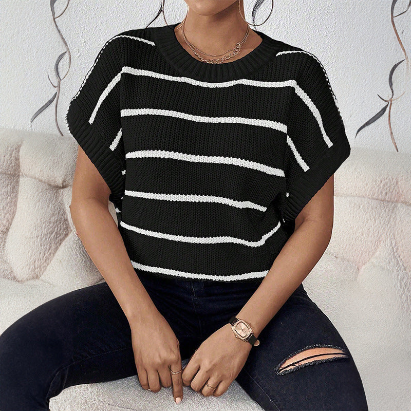 Women's With Sleeves Female Summer Striped Print Sweaters