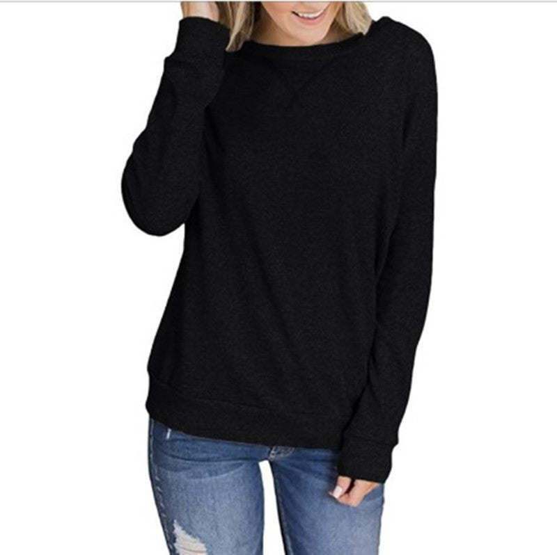 Women's Autumn Home Comfortable Fashion Round Neck Blouses