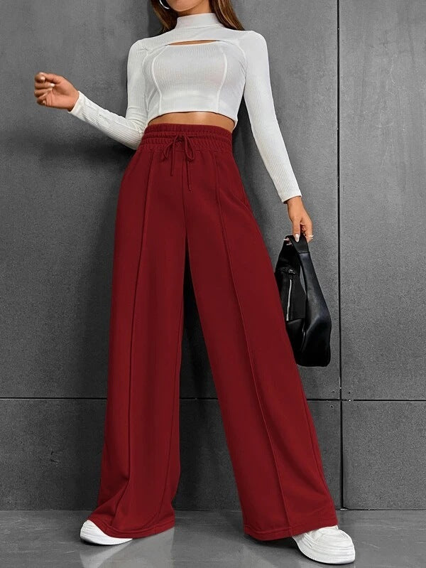 Sports Female Autumn Straight Loose Wide Pants