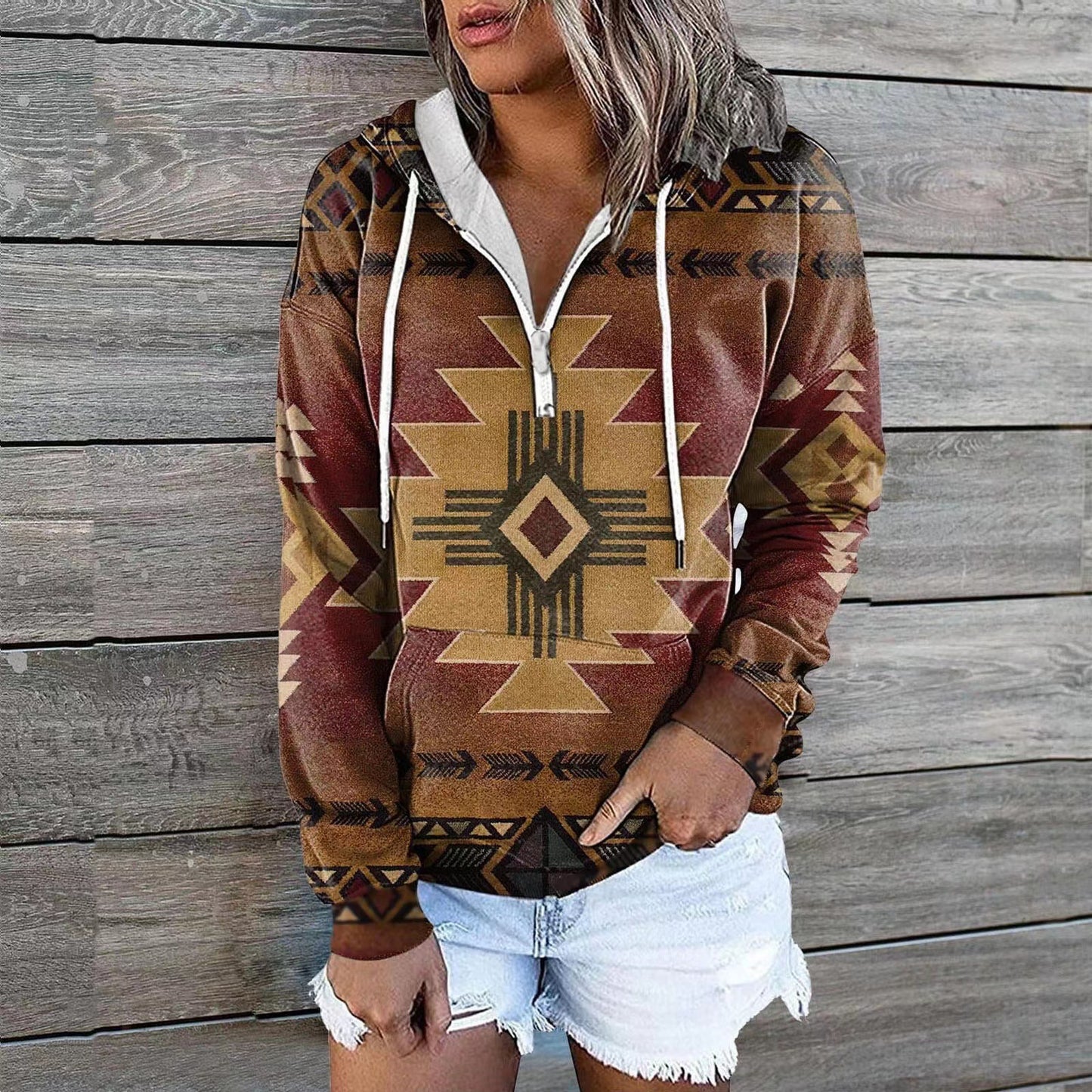 Attractive Graceful Women's Glamorous Ethnic Hoodie Sweaters