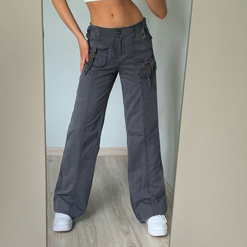 Women's Casual Retro Workwear Wide Leg Loose Pants