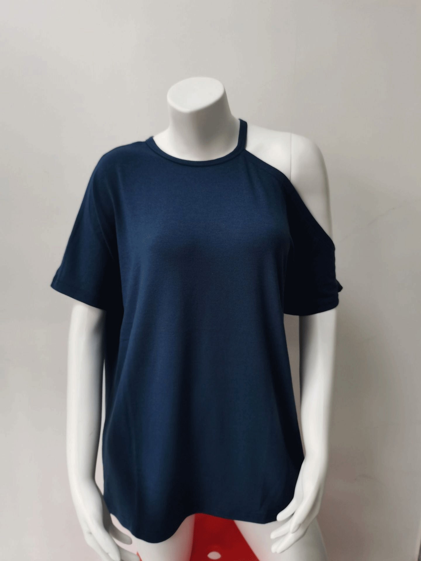 Kurzarm-T-Shirt für Damen in Volltonfarbe