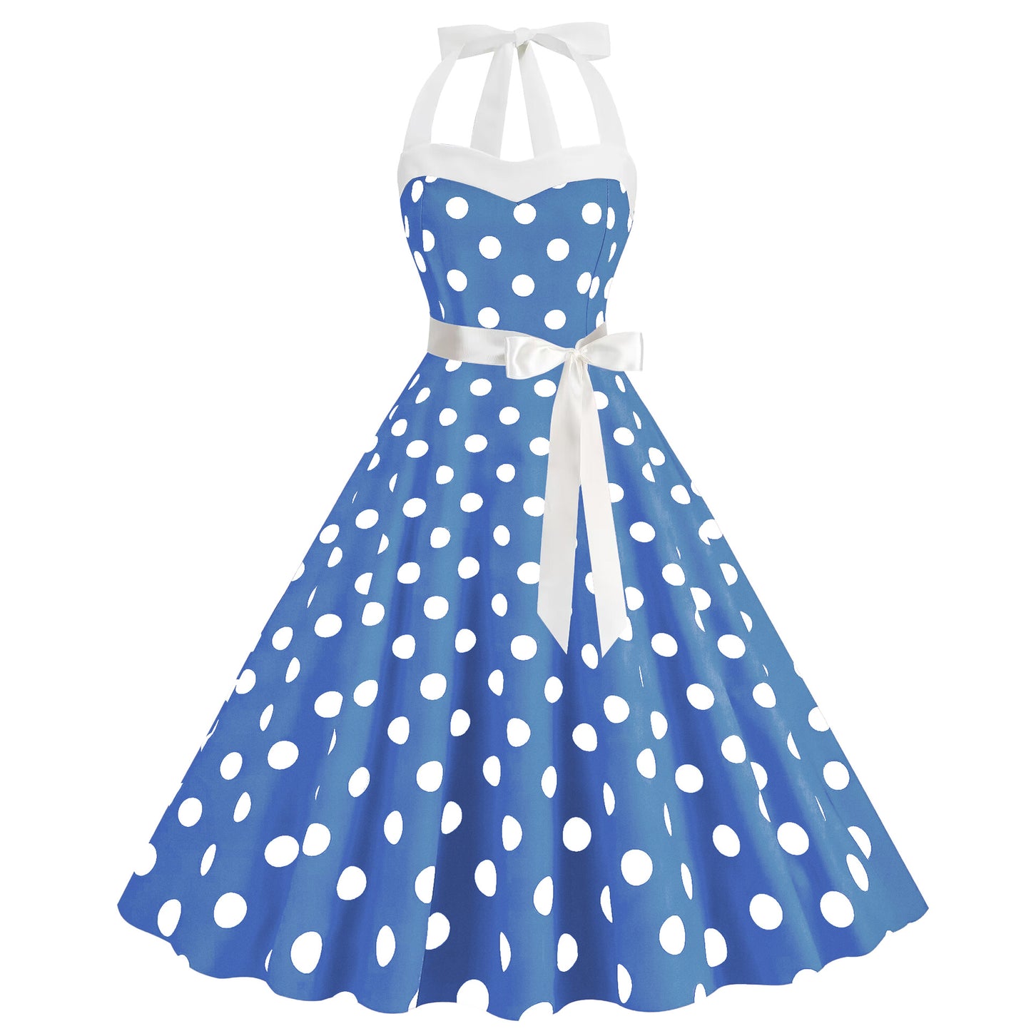 Retro Hepburn Style Polka Dot Print Dresses