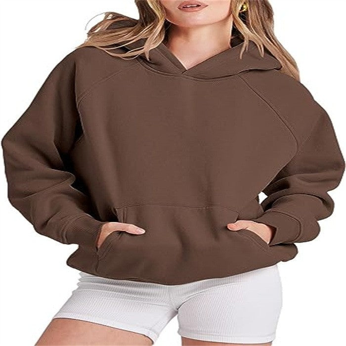 Lockere, lässige, schulterlange Kapuzenpullover für Damen