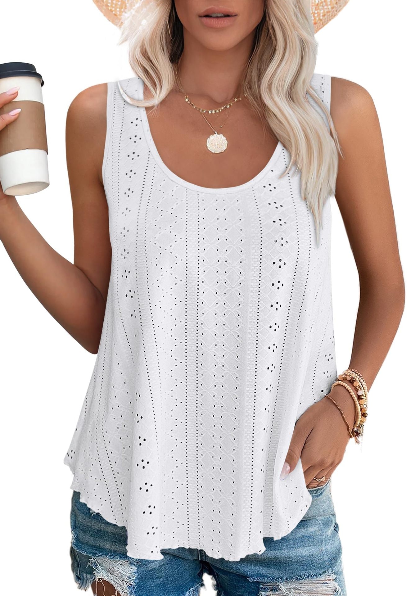 Charming Round Neck Loose Sleeveless T-shirt Blouses