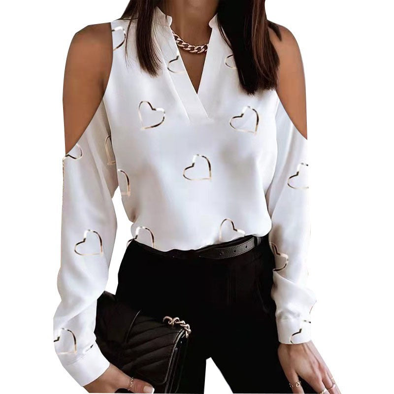 Attractive Classic Long Sleeve Printed Shirt Blouses