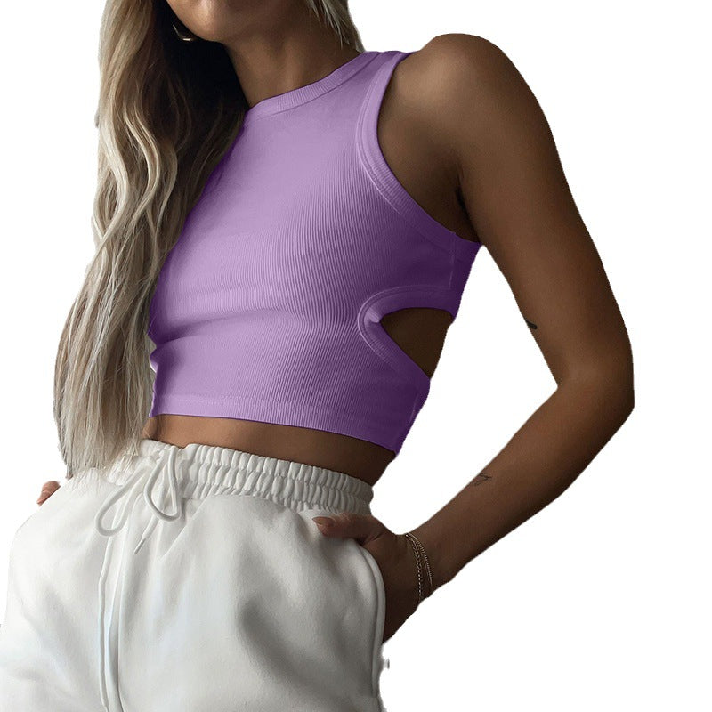 Women's Summer Sports Cropped Hollow Sleeveless Tops