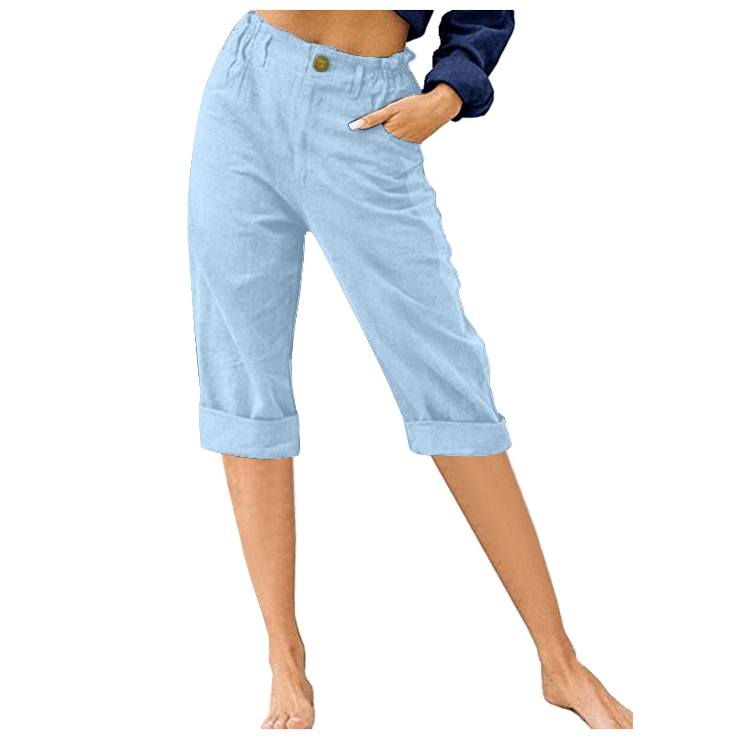 Women's And Linen Fashion Loose High Waist Pants