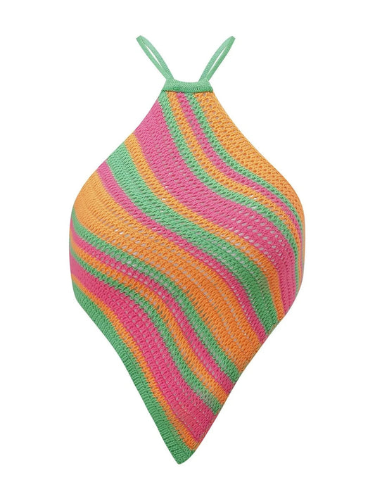 Damen Sommer Heiße rückenfreie Strand Neckholder Stricktops