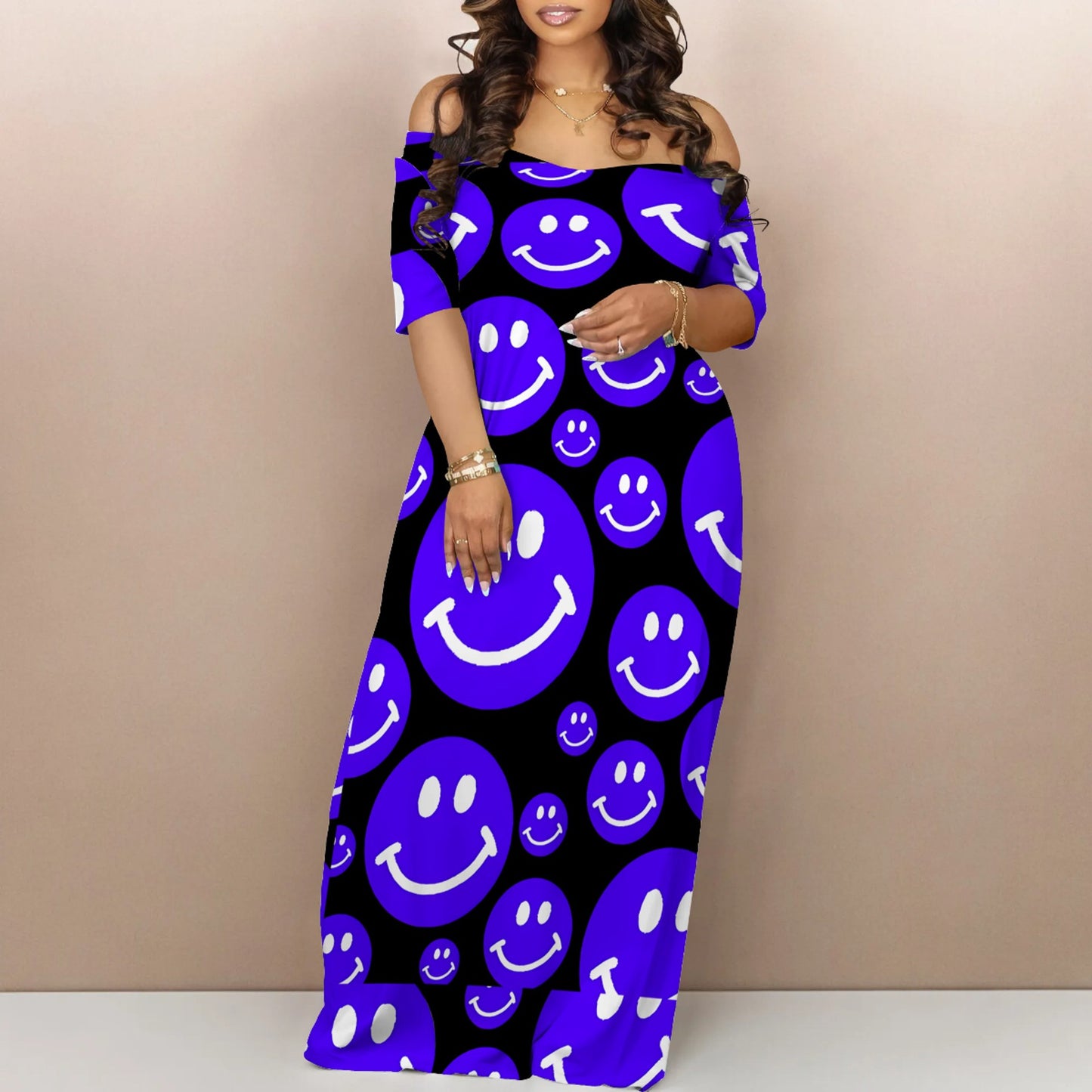 Women's Innovative Fashion Printing Maxi Dress Dresses