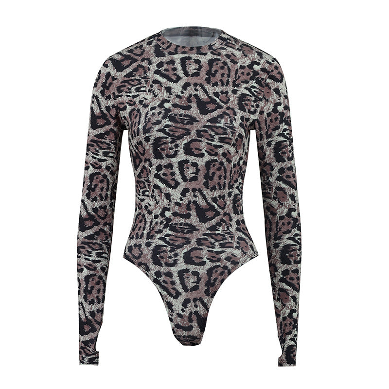 Women's Autumn Popular Leopard Print Sexy Jumpsuits