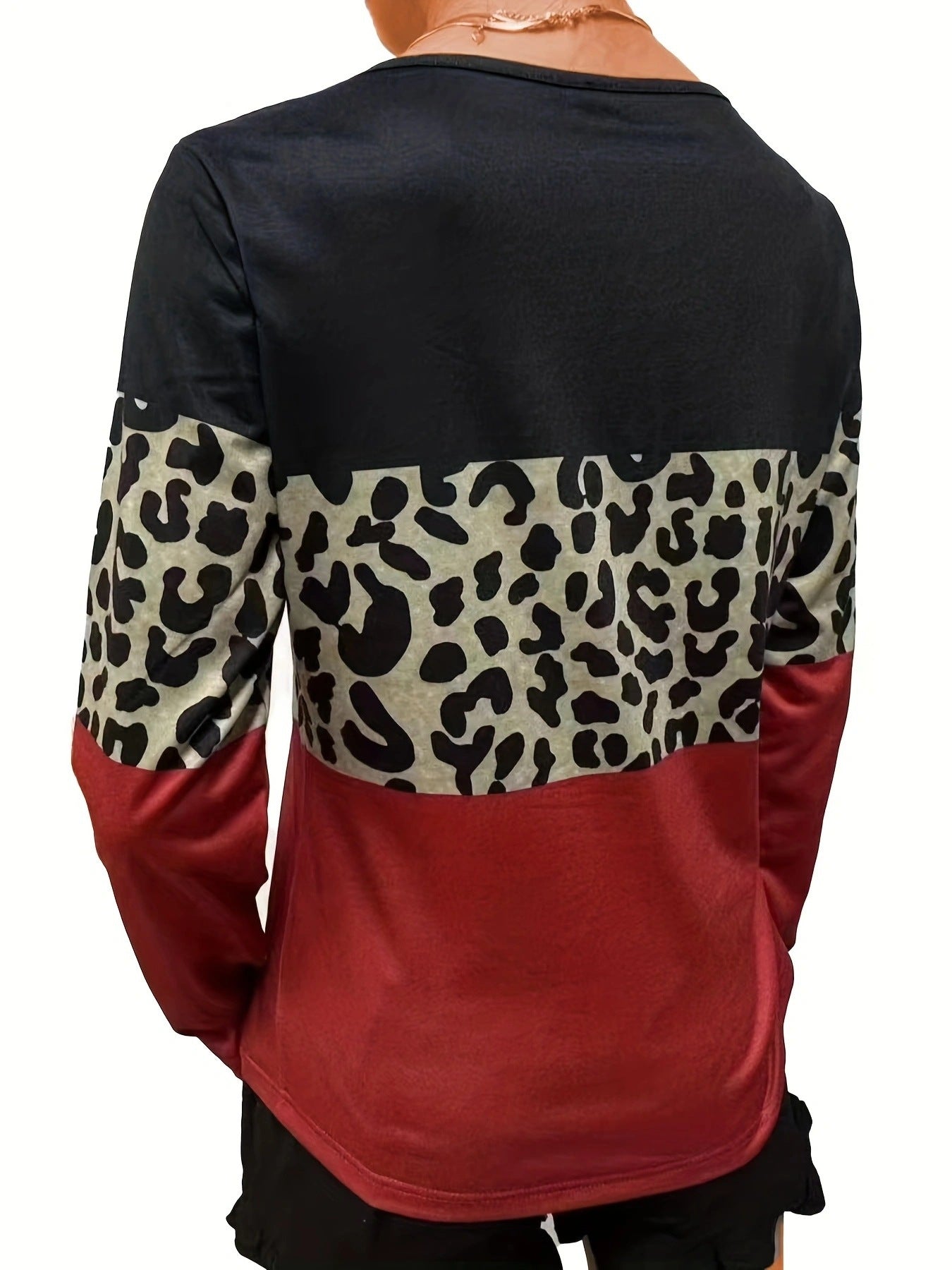 Damen Sommer personalisierte Leopard Splicing Damen Blusen