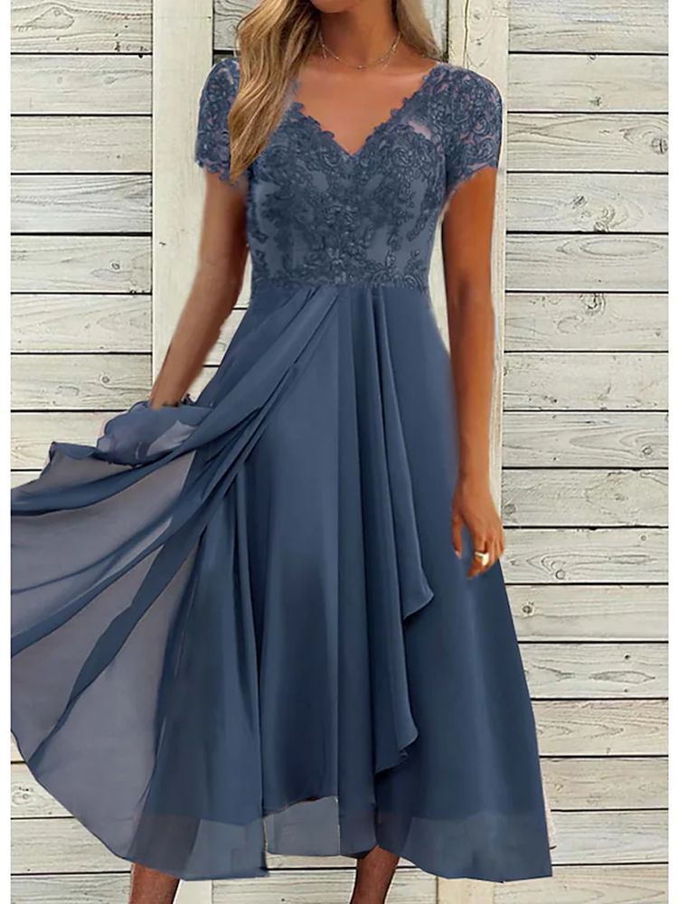 Dress Chiffon Patchwork Lace Long Bridesmaid Dresses