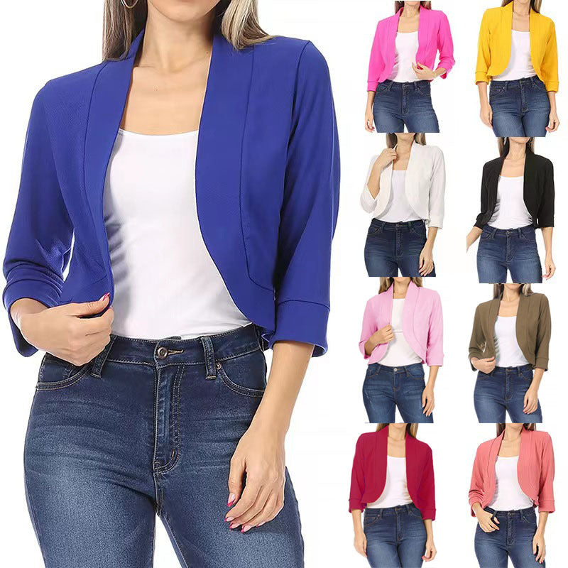 Comfortable Glamorous Women's Solid Color Small Blazers