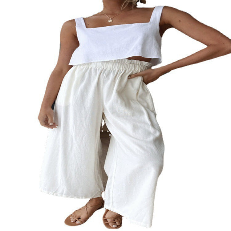 Women's High Waist Wide Leg Loose Mopping Pants