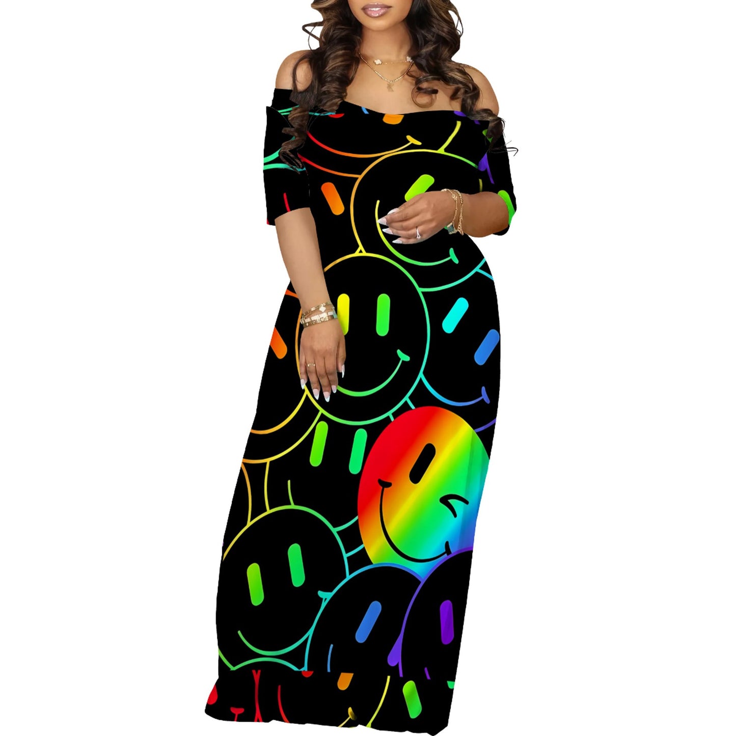 Women's Innovative Fashion Printing Maxi Dress Dresses