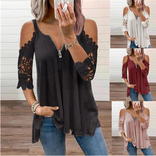 Women's Popular Hollow-out Camisole Lace Sleeve Knitted Vests