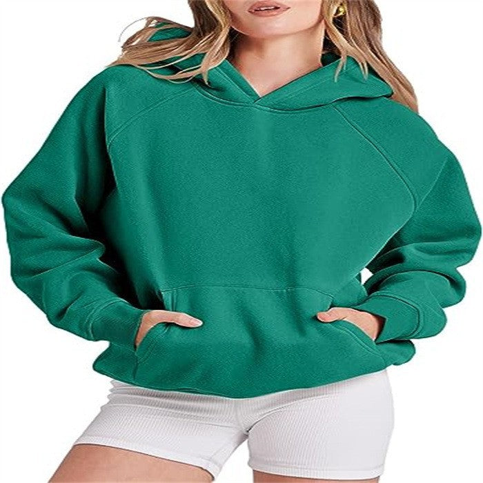 Lockere, lässige, schulterlange Kapuzenpullover für Damen