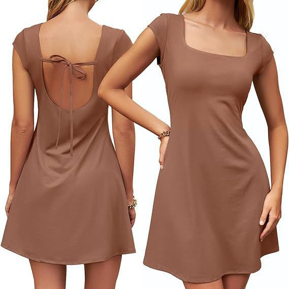 Women's Fashion Slim Sexy Backless Hot One-step Dresses