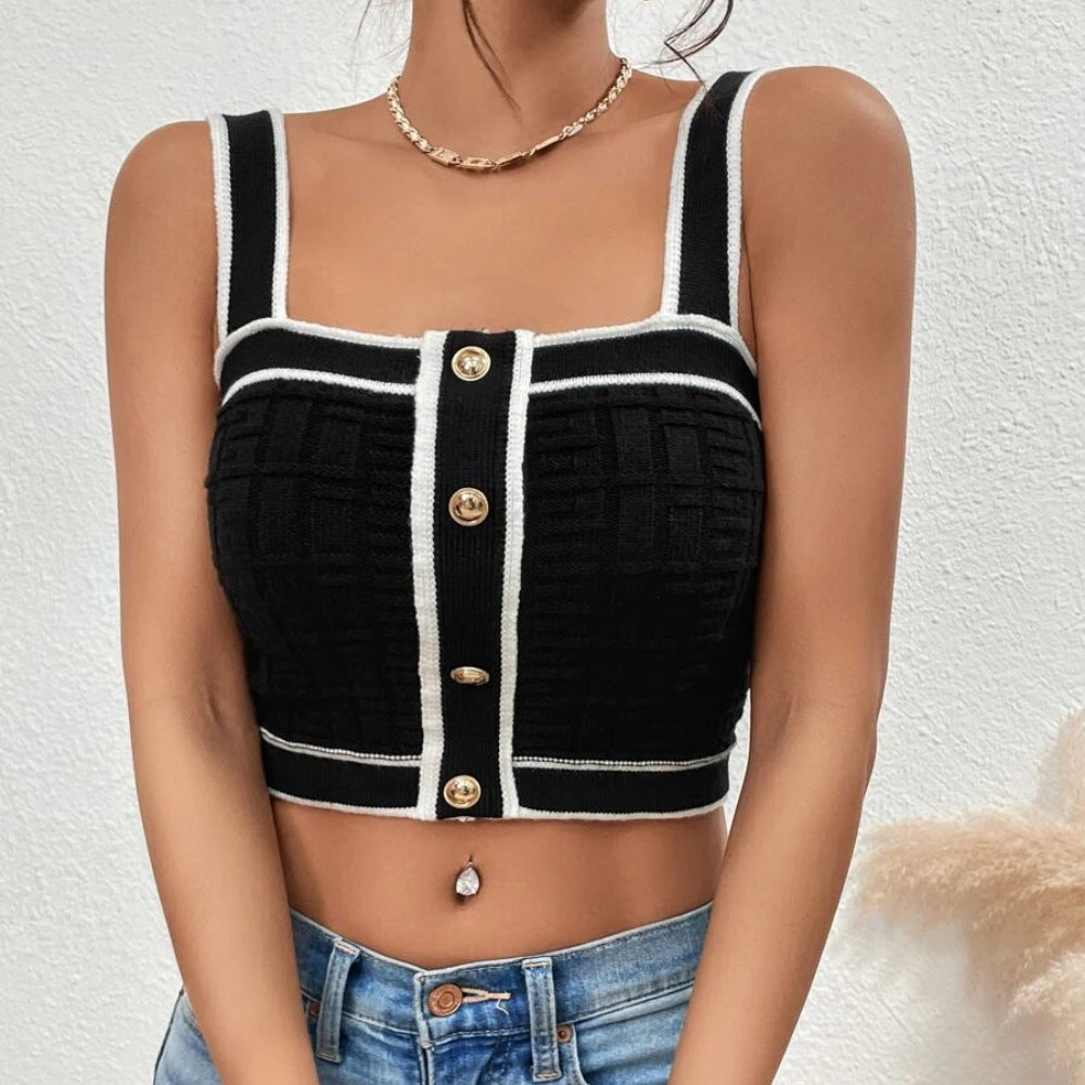 Damen Sommer Heiße rückenfreie Strand Neckholder Stricktops