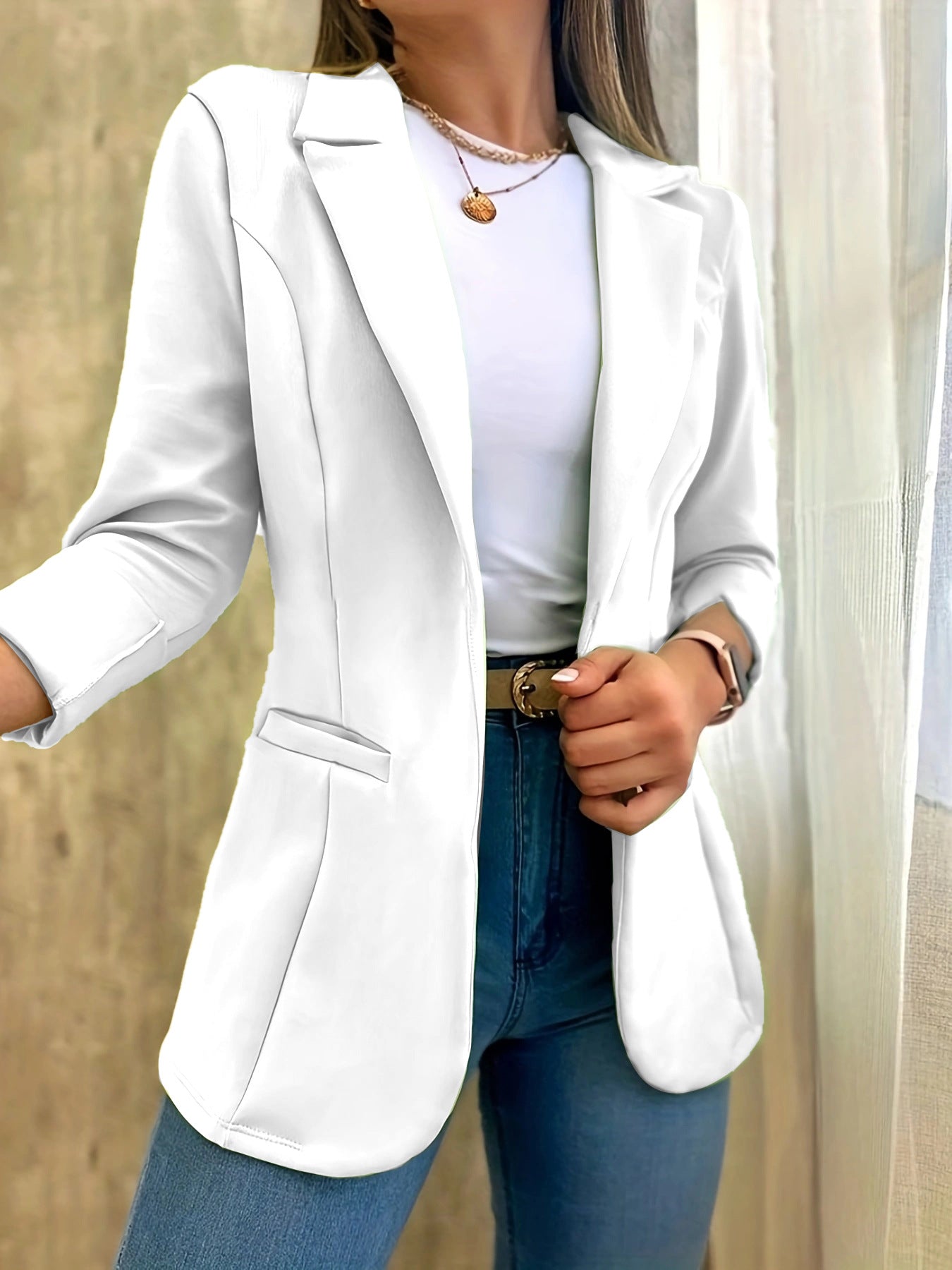 Women's Autumn Solid Color Minimalist Long Sleeve Blazers