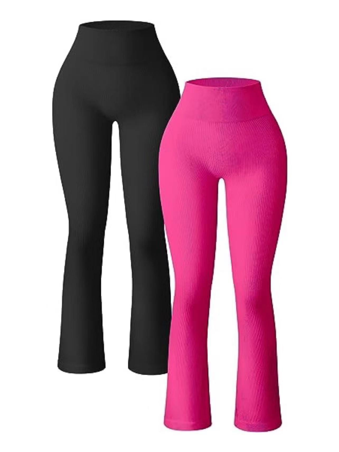 Lässige Yoga- und Workout-Hose mit Rippenmuster für Damen mit hoher Taille