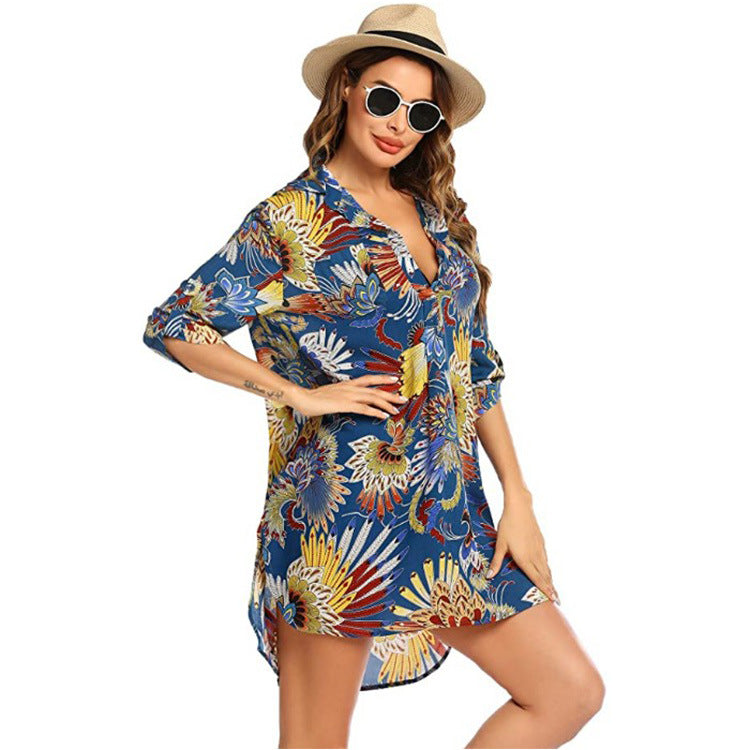 Damen Badeanzug Strand Cover Up Bikini Sonnenkleidung