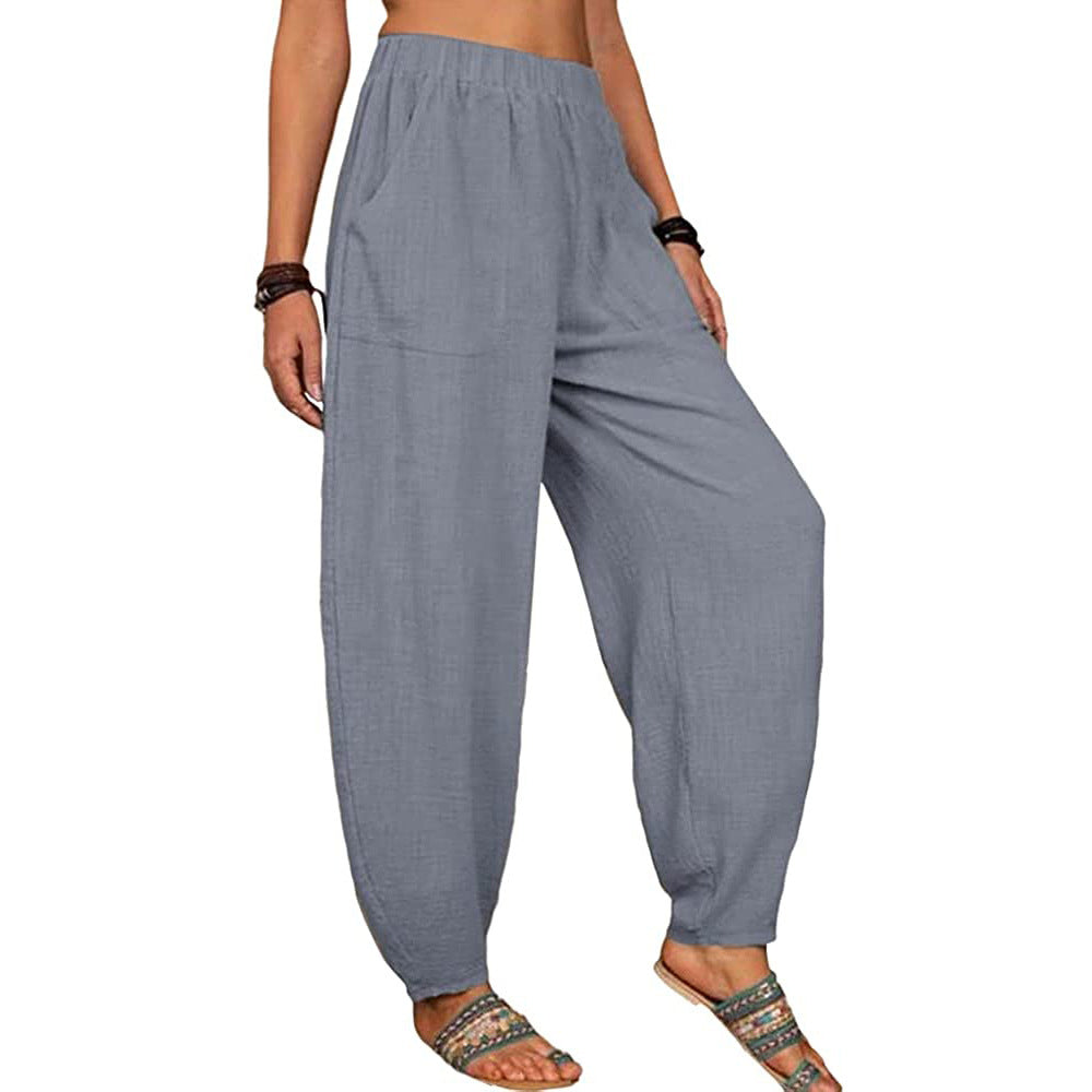 Women's Loose Cotton And Linen Casual Home Pants