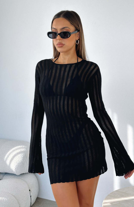 Women's Versatile Sexy Long Sleeve Dress Sweaters