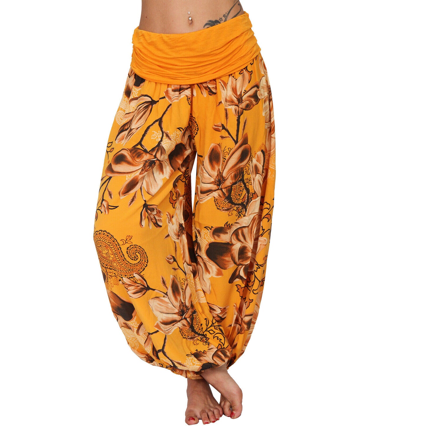 Women's Printed Loose Casual Wide-leg Trousers Pants