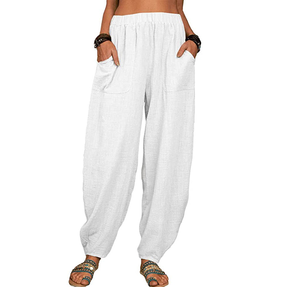 Women's Loose Cotton And Linen Casual Home Pants