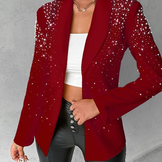 Damenmode Casual Bubble Perlen Kleine Blazer