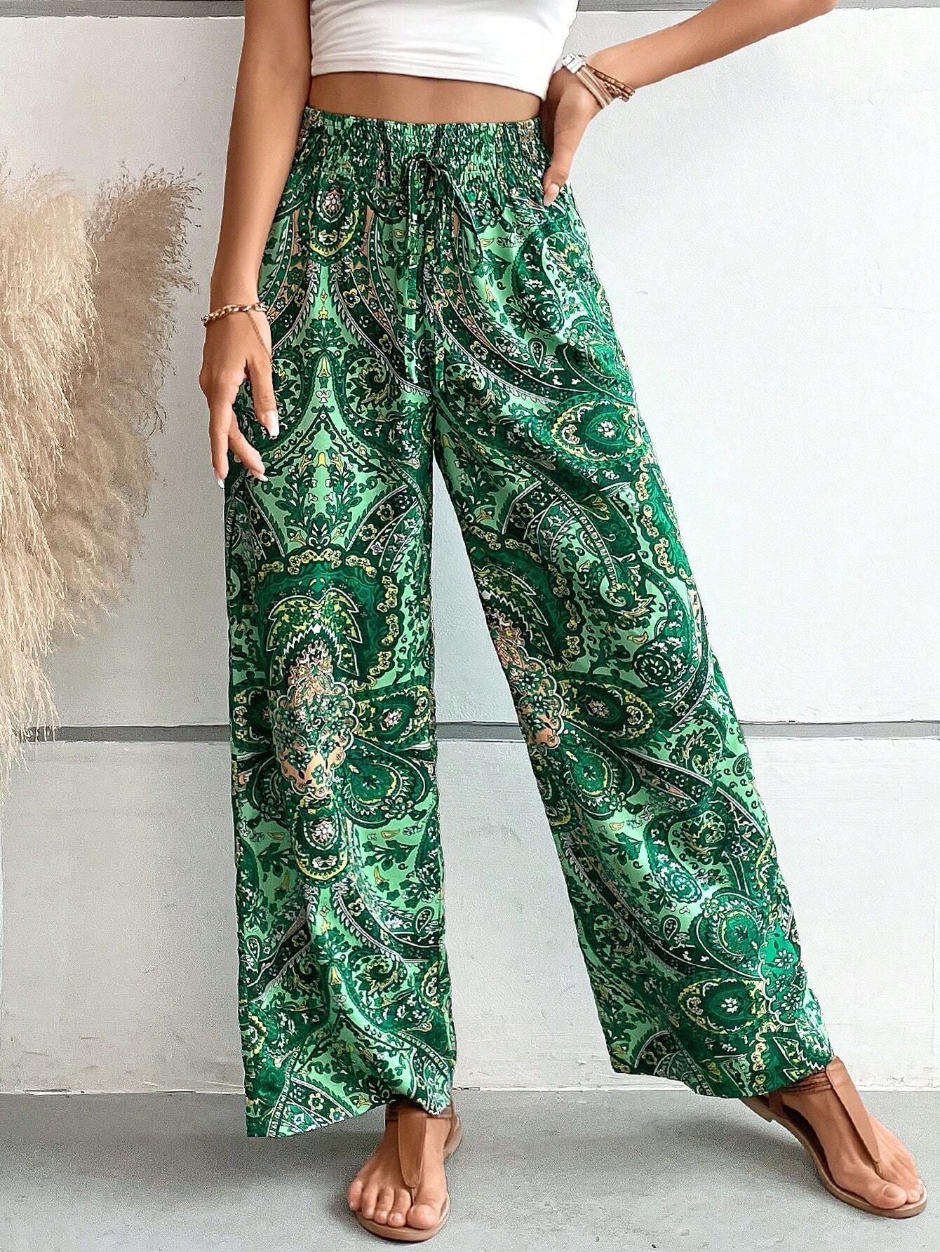 Women's Summer Fashionable Printed Elastic Waist Pants