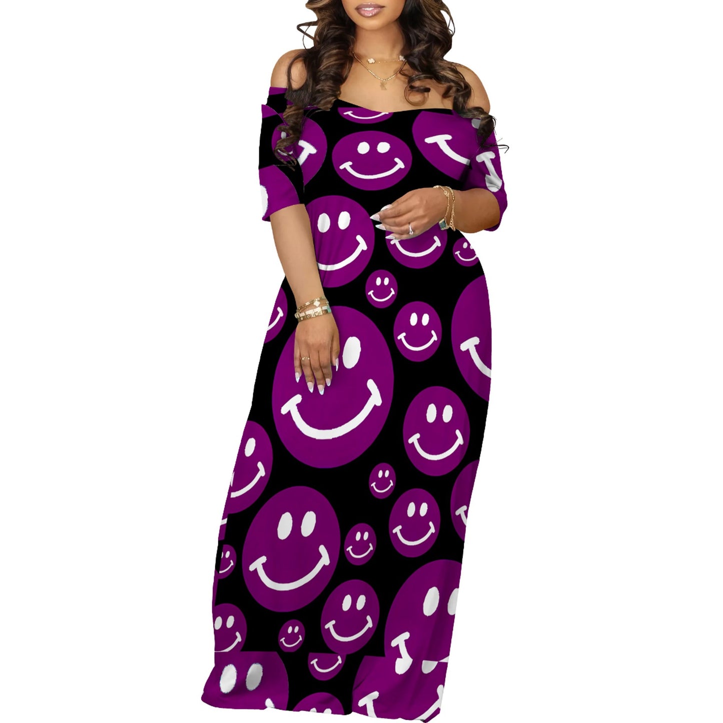 Women's Innovative Fashion Printing Maxi Dress Dresses