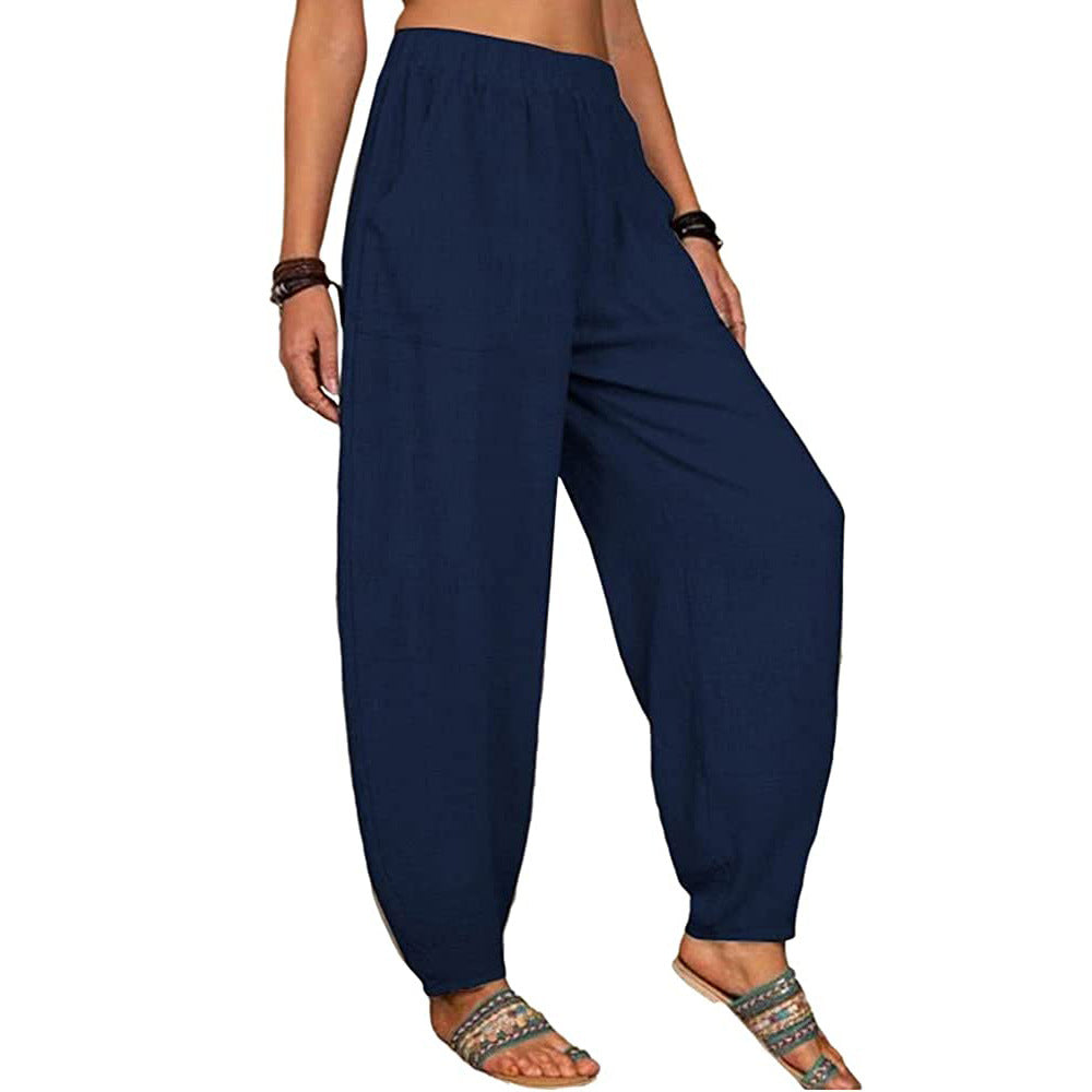 Women's Loose Cotton And Linen Casual Home Pants