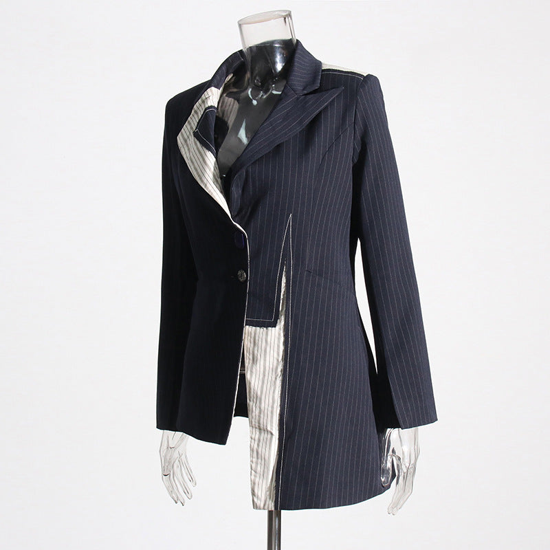 Women's Fashion Elegant Spring Niche Stitching Contrast Blazers