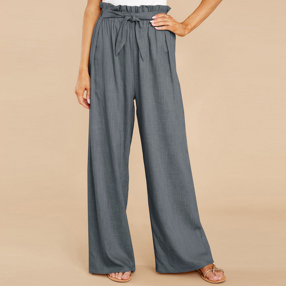 Elegant Women's Loose Cotton Linen Casual Pants