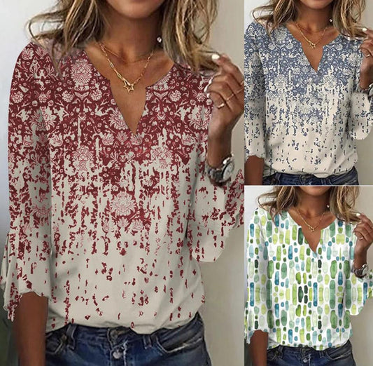 Women's Casual Fashion Positioning Flower Flare Sleeve Blouses