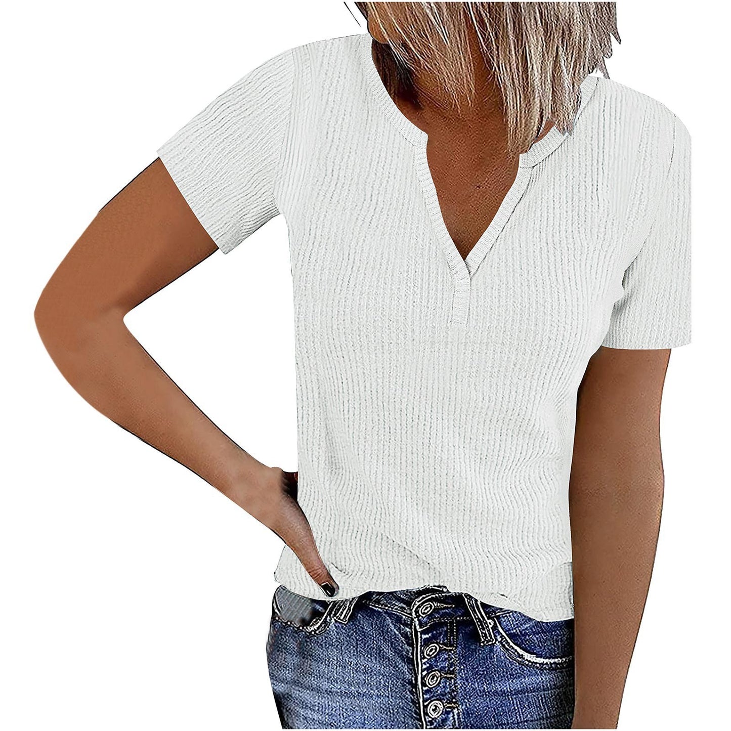 Women's Solid Color Slim Fit Pullover Elegant Blouses