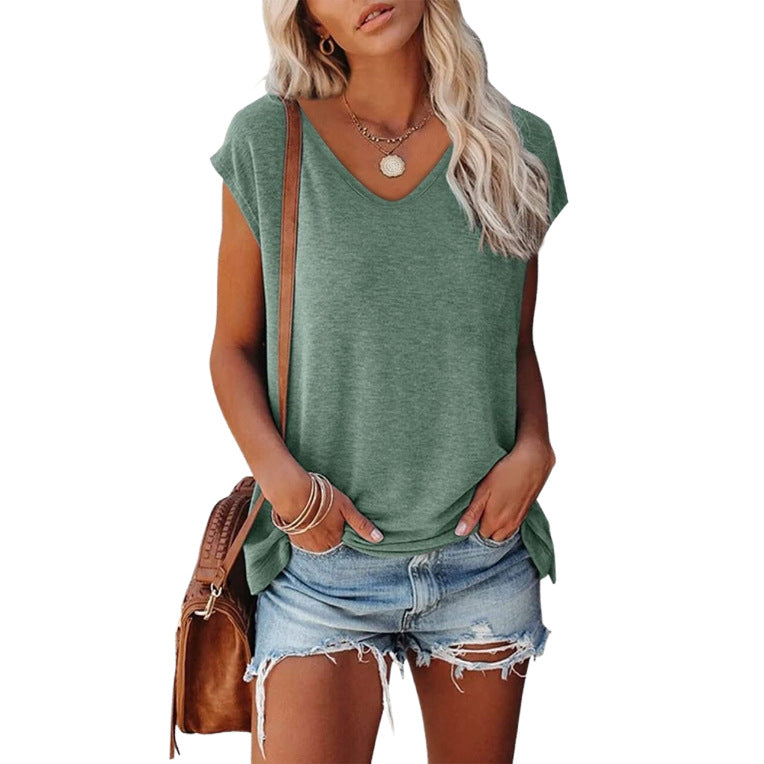 Women's Cover Sleeve Summer Solid Color Casual Blouses