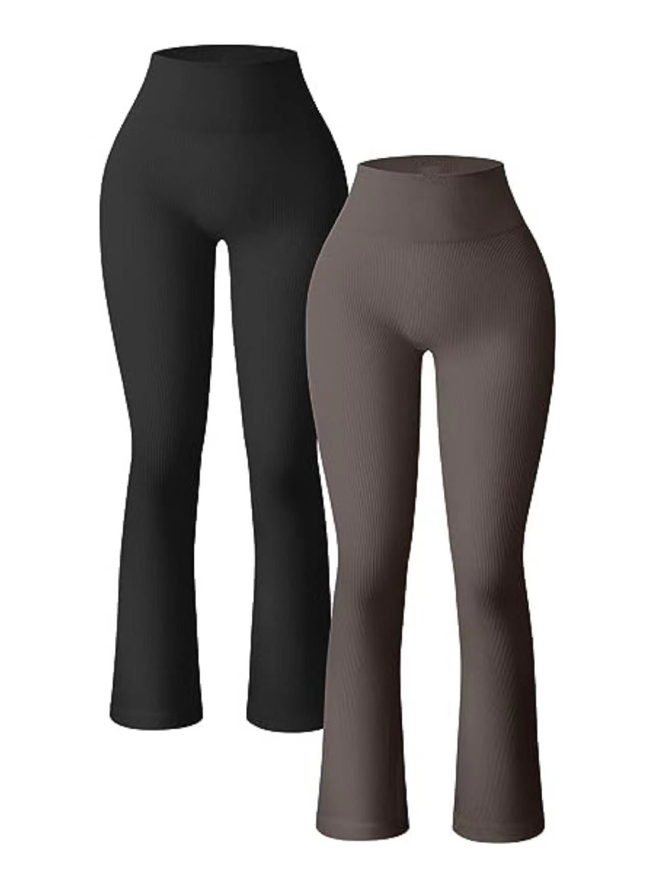 Lässige Yoga- und Workout-Hose mit Rippenmuster für Damen mit hoher Taille