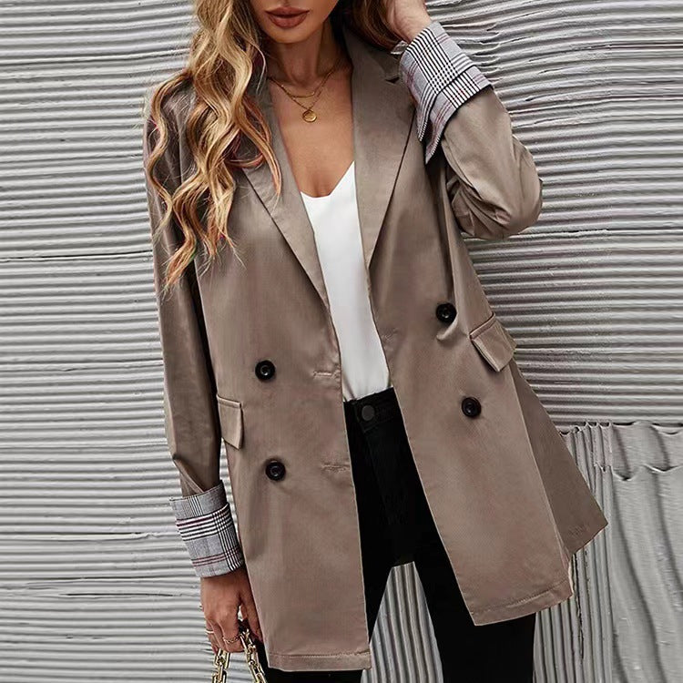 Women's Fashionable Loose Small Solid Color Collar Blazers