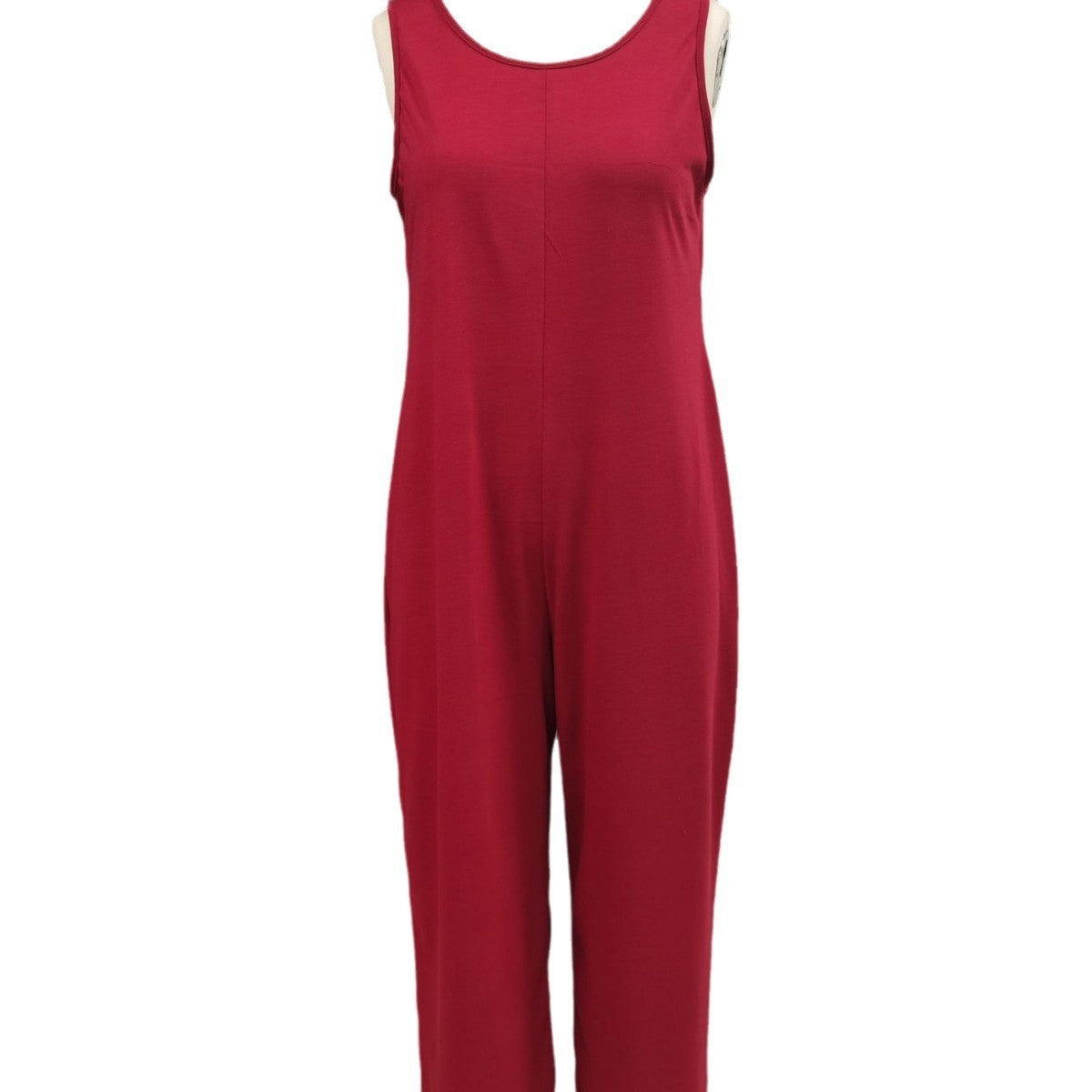 Women's Sling Loose Straight Solid Color Wide Jumpsuits